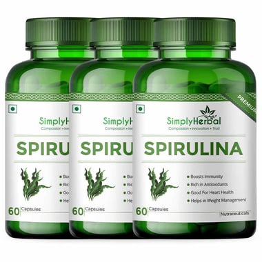 Simply Herbal Spirulina (Pack of 3),  60 capsules 