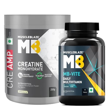 MuscleBlaze Creatine CreAMP 250g and Multivitamin 60 Tabs Combo