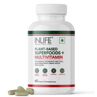 INLIFE Plant-Based Superfoods+Multivitamin,  60 tablet(s)  Unflavoured 