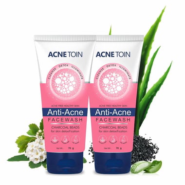 Leeford Acnetoin Anti-Acne Face Wash, 70 g for Skin Detoxification (Pack of 2)