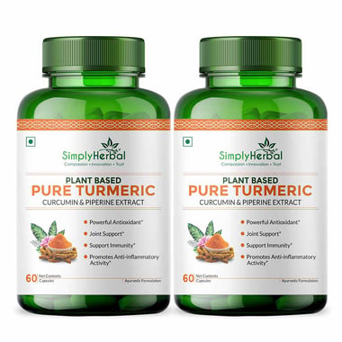 Simply Herbal Pure Turmeric (Pack of 2),  60 capsules 