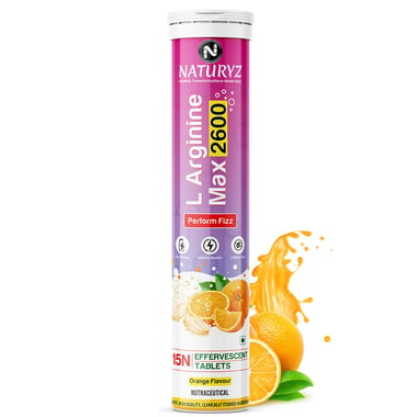 Naturyz L-Arginine Max 2600 Flavour Orange, 15 tablet(s)