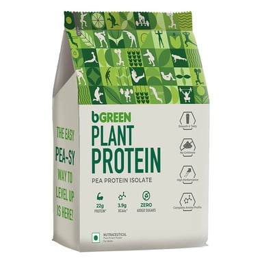 bGREEN Plant Protein Pea Protein Isolate,  1.1 lb  Chocolate 