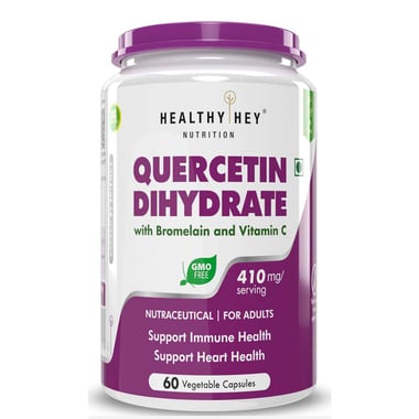 HealthyHey Nutrition Quercetin Dihydrate with Bromelain and Vitamin C,  60 veggie capsule(s)  Unflavoured 
