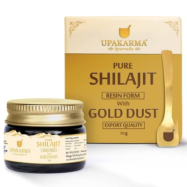 Upakarma Ayurveda Pure Shilajit Resin Form with Gold Dust,  10 g 