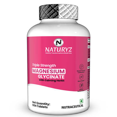 Naturyz Triple Strength Magnesium Glycinate with Calming Herbs,  Unflavoured  90 tablet(s) 