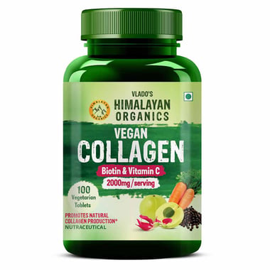 Vlado's Himalayan Organics Vegan Collagen 2000mg with Biotin & Vitamin C, 100 tablet(s) Unflavoured