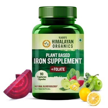 Vlado's Himalayan Organics Plant Based Iron Supplement with Folate, 90 veggie capsule(s)