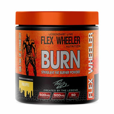 Flex Wheeler Nutrition Burn Stimulant Fat Burner Powder,  0.55 lb  Pineapple 