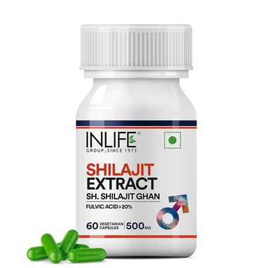 INLIFE Shilajit Extract 500 mg,  60 veggie capsule(s) 