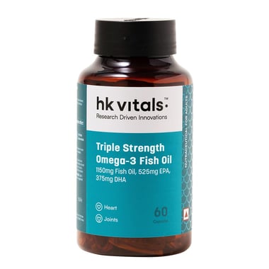 HealthKart HK Vitals Triple Strength Omega-3 Fish Oil 1150 mg, 60 capsules