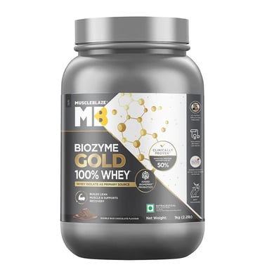 MuscleBlaze Biozyme Gold 100% Whey (Old MRP), 2.2 lb Double Rich Chocolate