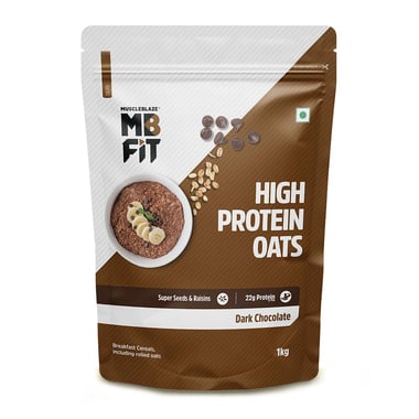 MuscleBlaze High Protein Oats, 1 kg Dark Chocolate