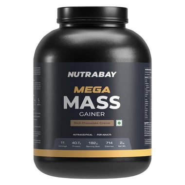 Nutrabay Gold Mega Mass Gainer,  4.4 lb  Rich Chocolate Creme 