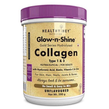 HealthyHey Nutrition Gold Series Hydrolysed Bovine Collagen Type 1 & 3, 200 g Unflavoured