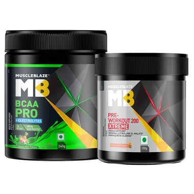 MuscleBlaze BCAA Pro 0.53 lb & Pre Workout 200 Xtreme 0.22 lb Combo