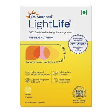 Dr. Morepen LightLife Pre-Meal Nutrition,  10 sachets/pack  Lemon 