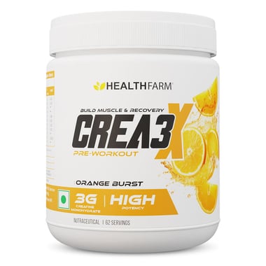 Healthfarm Crea3x Pre-Workout, Orange Burst 0.55 lb