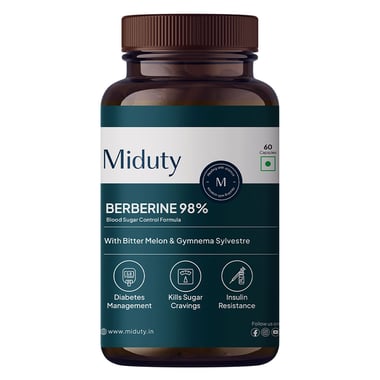Miduty Berberine 98% with Vit B12,  60 capsules 