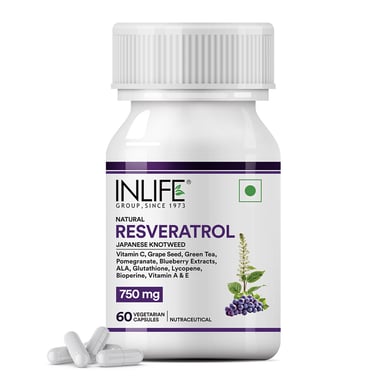 INLIFE Natural Resveratrol 750mg,  60 veggie capsule(s) 