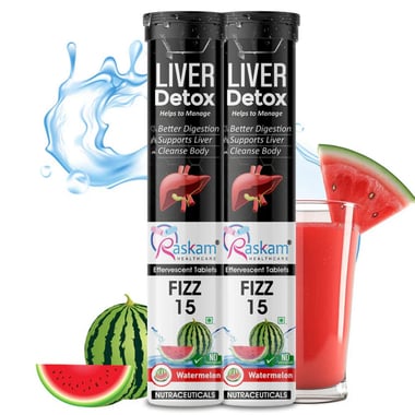 Raskam Liver Detox Effervescent flavour Watermelon (Pack of 2), 15 tablet(s)