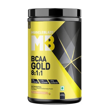 MuscleBlaze BCAA Gold 8:1:1, 0.99 lb 60 Servings Fruit Punch