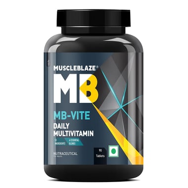 MuscleBlaze MB-VITE Daily Multivitamin, for Enhanced Energy, Stamina & Gut Health, 90 tablet(s) Unflavoured