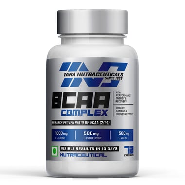 Tara Nutraceuticals BCAA Complex, 72 capsules 18 Servings Unflavoured
