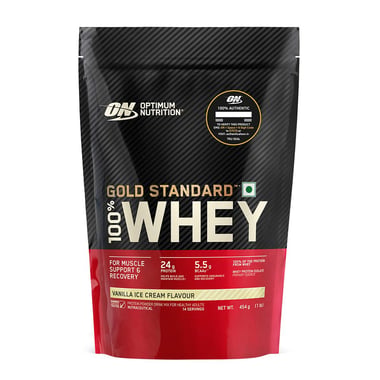 ON (Optimum Nutrition) Gold Standard 100% Whey Protein,  1 lb  Vanilla Ice Cream 