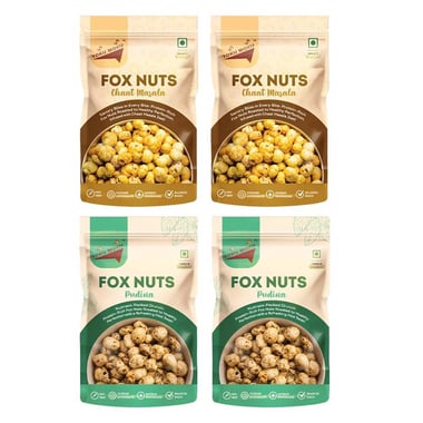 TOKU MOKU Roasted Makhana Combo Pack,  Pudina & Chaat Masala  4 Piece(s)/Pack 