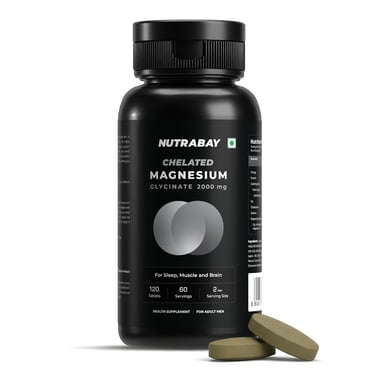 Nutrabay Magnesium Glycinate 2000mg,  Unflavoured  120 tablet(s) 