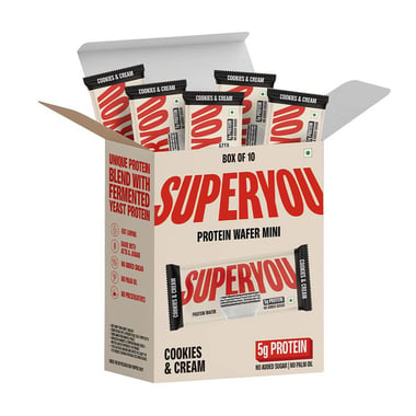 Superyou Protein Wafer Mini Bar, 10 bar(s) Cookies & Cream