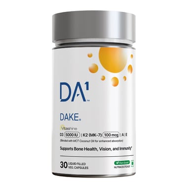 Decode Age Dake Vitashine Vitamin D3, K2 (MK7), A & E,  30 veggie capsule(s)  Unflavoured - 5000 IU 