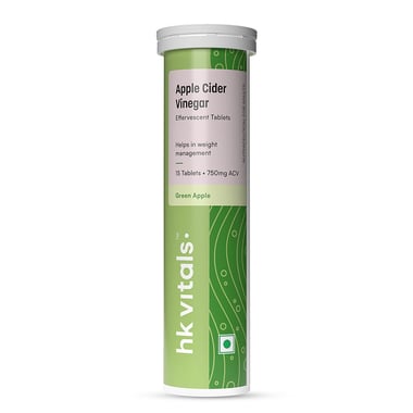 HealthKart HK Vitals ACV 750 mg Effervescent, 15 tablet(s) Green Apple