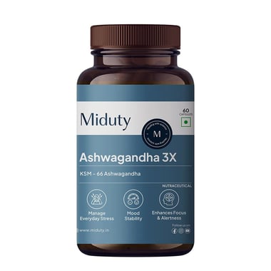 Miduty Ashwagandha 3X,  60 capsules 