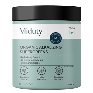 Miduty 100% Organic Alkalizing Supergreens, 250 g