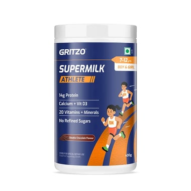 Supermilk Gritzo Athlete for 7-12 Years,  400 g  Double Chocolate 