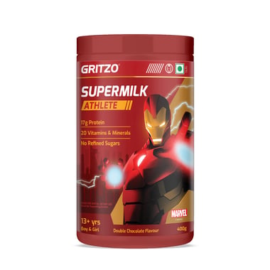 Supermilk Gritzo Athlete for 13+ Years, 400 g Double Chocolate (Iron Man)