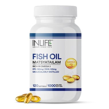INLIFE Fish Oil Omega 3 1000mg,  120 softgels 