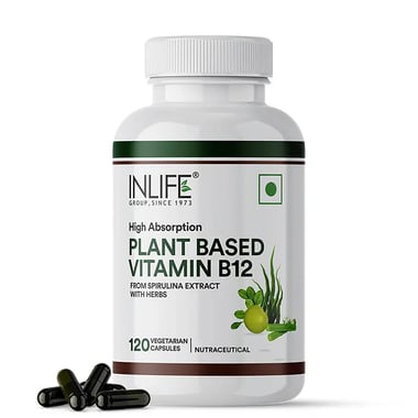 INLIFE Plant Based Vitamin B12, 120 veggie capsule(s) Unflavoured