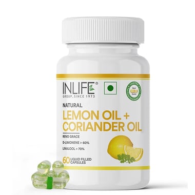 INLIFE Lemon & Coriander Oil,  60 capsules 