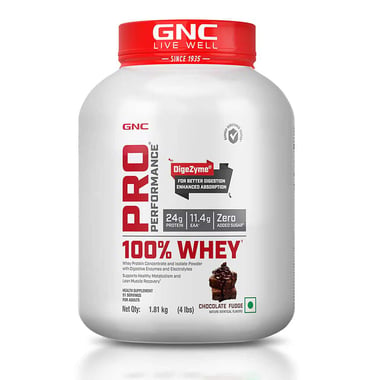 GNC Pro Performance 100% Whey Protein, 4 lb Chocolate Fudge