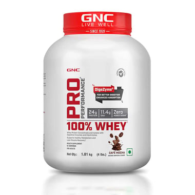 GNC Pro Performance 100% Whey Protein,  4 lb  Cafe Mocha 