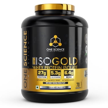 One Science 100% Iso Gold Whey Protein Isolate, 5 lb Blueberry Muffin