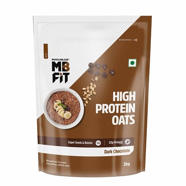 MuscleBlaze High Protein Oats, 2 kg Dark Chocolate
