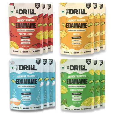 The Drill Crunchy Roasted Edamame,  Assorted (Pack of 12)  30 g 