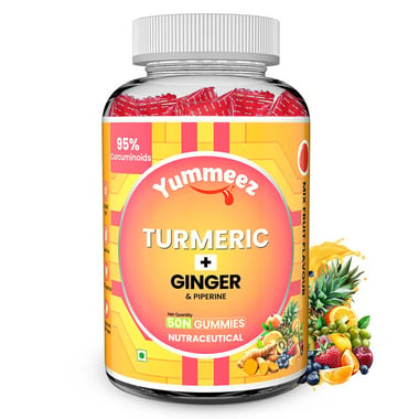 Naturyz Turmeric + Ginger & Piperine Mix Fruit,  50 gummies 
