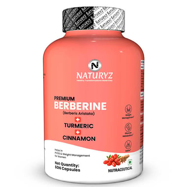 Naturyz Premium Berberine + Cinnamon + Turmeric, 60 capsules