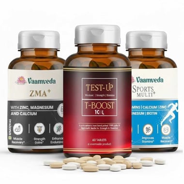 Vaamveda ZMA+ & Sports Multi+ with Test-Up Natural Testo Boost Combo,  180 tablet(s)  Unflavoured 