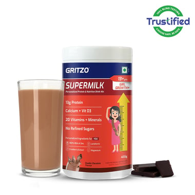 Supermilk Gritzo Growth+ for Girl 13+ years, 400 g Double Chocolate